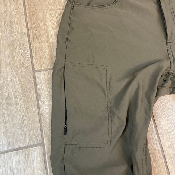 prAna Straight Fit Hiking Pants 8 Short Green Recycled Nylon Stretch Outdoor - Picture 12 of 13